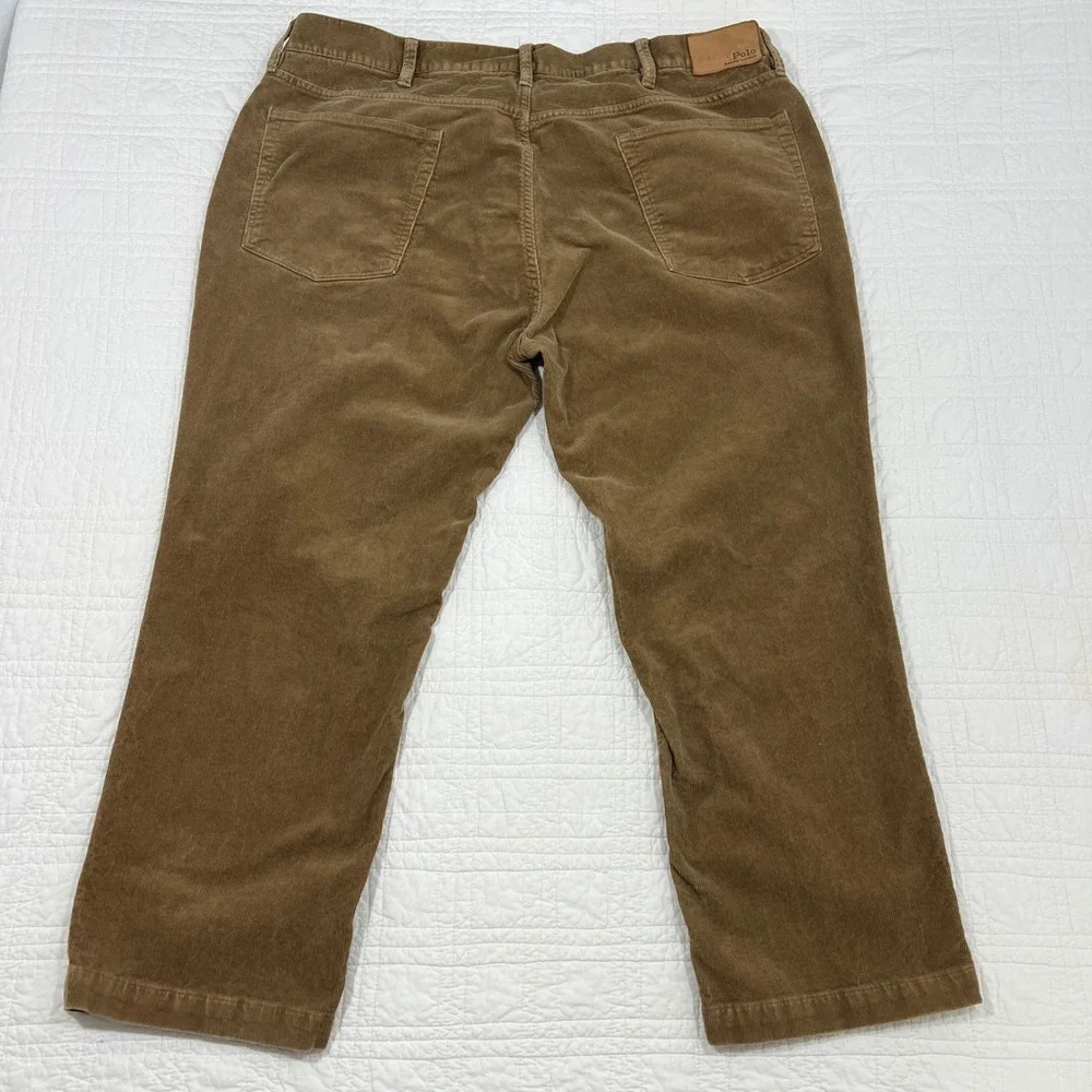 Polo Ralph Lauren Mens Brown Corduroy Stretch Classic Fit Pants 44x30 Tan Brown